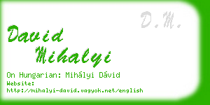 david mihalyi business card
