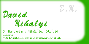 david mihalyi business card